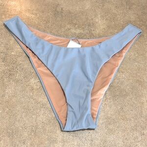 NWT J. Crew Blue Curved Waist Cheeky Bikini Bottom Size S